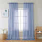 Chyhomenyc Sheer Curtains 96 inches Long 2 Panels - Light Filtering Soft Airy Solid Elegant Voile Window Treatment Drapes for Bedroom Living Room, 42Wx96L, 8FT, Denim Blue
