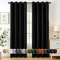 MIULEE Black Blackout Curtains for Bedroom Living Room 84 Inches Long 2 Panels, Thermal Insulated Room Darkening Drapes Solid Grommet Noise Reduction Light Blocking Window Treatments 50x84 Inch
