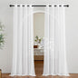 NICETOWN Sheer Window Curtain Panels - Ivory Eyelet Top Solid Voile for Kitchen/Hotel, 2 Pieces, 54 Wide x 84-inch Length