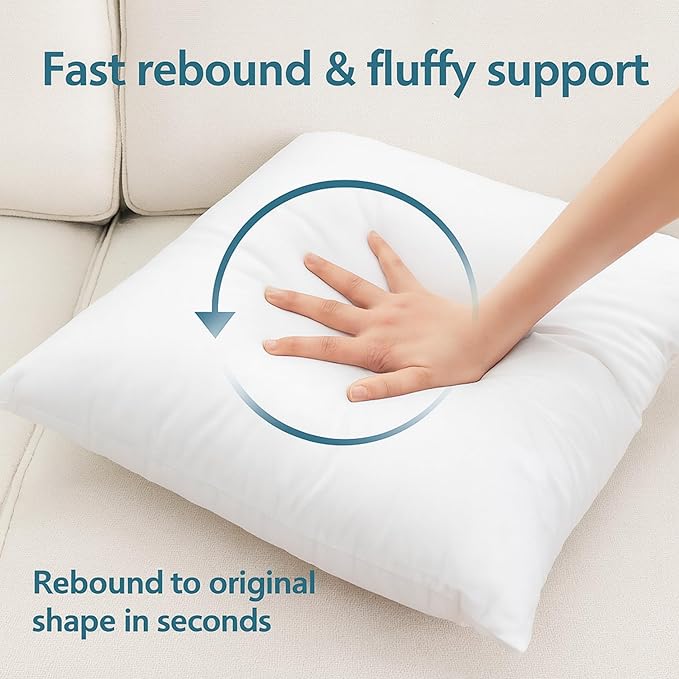 LANE LINEN 12x20 Pillow Insert - Pack of 2 White Decorative Pillows for Sofa Bed, Fluffy Pillow Inserts for Cushion Covers, Bed, Couch Pillows for Living Room