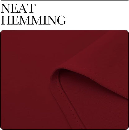 NICETOWN Christmas Burgundy Blackout Curtains and Drapes - Thermal Insulated Solid Rod Pocket Blackout Draperies/Panels for Guest Room (1 Pair, 52 by 72-Inch)