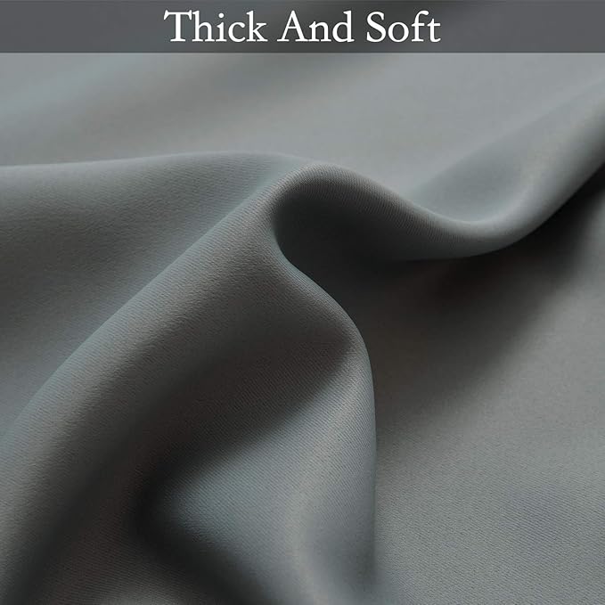 SimpleHome Ombre Curtains 52 x 63 Inch for Bedroom 2 Panels, Gradient Grey White to Gray Light Blocking Thermal Insulated Grommet Room Darkening Window Curtain/Drapes for Living Room