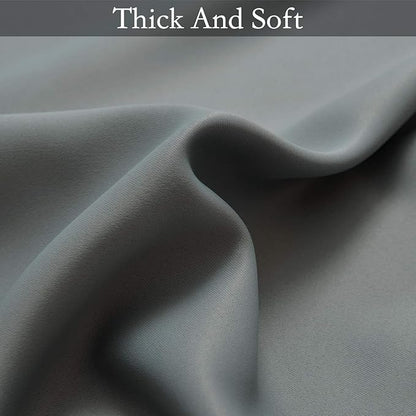 SimpleHome Ombre Curtains 52 x 63 Inch for Bedroom 2 Panels, Gradient Grey White to Gray Light Blocking Thermal Insulated Grommet Room Darkening Window Curtain/Drapes for Living Room
