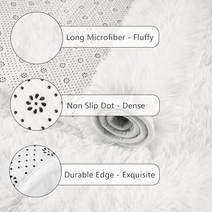 Chicrug Soft Runner Rug for Bedroom Living Room Plush Fluffy Rug 2x10 Feet, Shag Furry Runner Carpet Non Shedding for Nursery Children Kids Girls Room Home Decorative, Cream