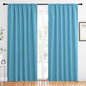 NICETOWN 2 Panels Blackout Curtains, Rod Pocket Thermal Insulated Drapes 84 inches Long, Easy-Care Modern Home Decoration Sunshades for Guest Room, Living Room, Office, 62 x 84 Inch, Teal Blue