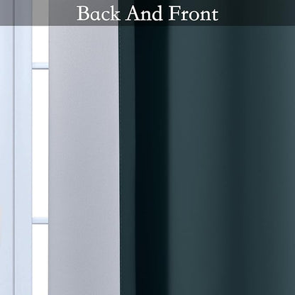 SimpleHome Ombre Room Darkening Curtains for Bedroom, Gradient Stone Blue to Grey White Light Blocking Thermal Insulated Grommet Window Curtain/Drapes for Living Room,2 Panels, 52x84 inches Length