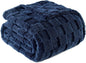 Exclusivo Mezcla Fleece Throw Blanket for Couch,Super Soft and Warm Lightweight Checkered Pattern Blankets for All Seasons, 50x60 Inches, Navy Blue
