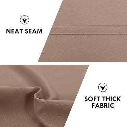 DWCN Blackout Curtains Room Darkening Thermal Insulated Bedroom Curtains Window Curtain Panels, 38 x 45 inches Long, Set of 2 Khaki Rod Pocket Drapes