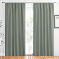 NICETOWN 2 Panels Blackout Curtains, Rod Pocket Thermal Insulated Drapes 84 inches Long, Easy-Care Modern Home Decoration Sunshades for Guest Room, Living Room, Office, 62 x 84 Inch, Greyish Green