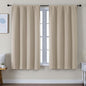 Simplebrand Ava Biscotti Beige Blackout Curtains for Bedroom 63 Inch Length 2 Panels Set, Solid Thermal Insulated Privacy Living Room Window Treatment Curtains Blackout Drapes, W50 x L63 Inch