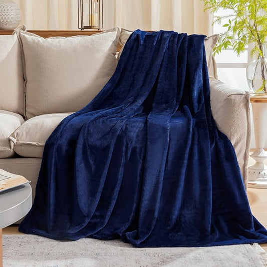 JIAHANNHA Navy Blue Throw Blanket Fleece Blanket Throw Size(50 by 70 Inches),Super Soft Cozy Plush Blanket for Couch Sofa Bed,Lightweight Warm Bed Blankets for Adults,All Season