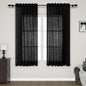 Nanspring Black Linen Curtains 63 inches Long for Bedroom Back Tab Sheer Black Curtains Modern Farmhouse Coastal Decor Cotton Textured Gauze Curtain for Bathroom 2 Panel Set 52x63