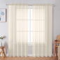 Simplebrand Cream Sheer Curtains, 72" Length, 2 Panels Set - Light Filtering, Rod Pocket Window Curtains for Bedroom (Cream, 59" W x 72" L)
