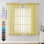 OVZME Mustard Yellow Sheer Curtains 63 Inches Length 2 Panels Rod Pocket Light Weight Soft Curtain Sheers, Voile Drapes for Basement Bathroom Bedroom Living Room, Each is 42W x 63L