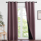 NICETOWN Dry Rose Blackout Curtains 84 inches Long, Full Light Blocking Drapes with Black Liner for Nursery, Noise Reducing Thermal Insulated Draperies for Doorway (2 Pieces, 37" Wide Each Panel)
