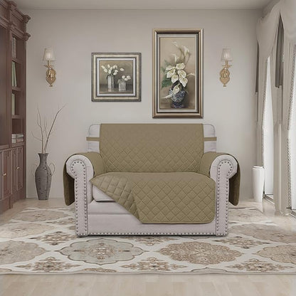 Easy-Going Oversized Chair Sofa Slipcover Reversible Sofa Cover Water Resistant Couch Cover Furniture Protector Cover with Elastic Straps for Pets Dog (Oversized Chair, Beige/Beige)