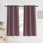 NICETOWN Kitchen Curtains, Short Curtains for Bedroom Windows, Dry Rose, 34" W by 60" L, 1 Pair, Thermal Insulated Room Darkening Curtain Panels for Girls Room, Cafe
