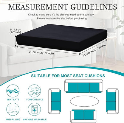 14 Pcs Stretch Patio Cushion Covers,Outdoor Couch Covers Replacement,Outdoor Couch & Sofa Slipcovers,for Patio Furniture Cushion Covers,Washable Reusable Furniture Protector (Black,Cover Only)