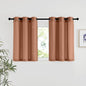NICETOWN Caramel Linen Curtains for Kitchen, Thick Flax Small Window Treatments Semi Sheer Privacy Assured with Light Through for Cafe/Bathroom, W42 x L36, 2 Panels