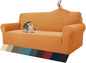 ZNSAYOTX 1 Piece Jacquard Couch Covers for 3 Cushion Couch High Stretch Sofa Cover for Pets Dogs Anti Slip Extra Large Sofa Slipcovers Furniture Protector (X-Large, Orange)