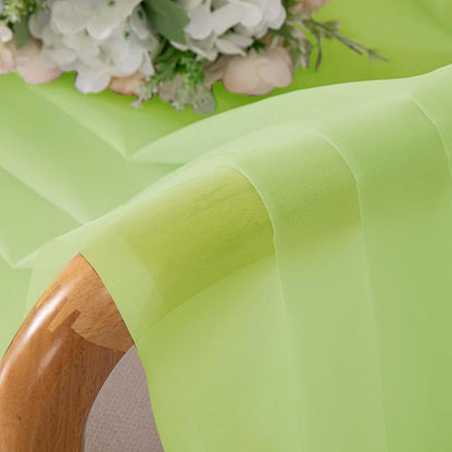 OWENIE Lime Kitchen Sheer Curtains for Bedroom Living Room 45 Inch Length, Bedroom, Soft Solid Light Filtering Voile Short Sheer Curtain for Small Window, 42" W x 45" L, Lime