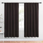 NICETOWN Blackout Curtain Panels 72 inches - Energy Saving Thermal Insulated Solid Rod Pocket Blackout Curtains for Bedroom (1 Pair, 52 inches by 72 Inch, Toffee Brown)