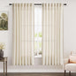 Nanspring Warm Beige Linen Curtains 72 Inch Length for Living Room Semi Sheer Light Filtering Door Drapes 2 Panels Set for Kids Bedroom Light Filtering Back Tab Rod Pocket Modern Farmhouse Decor 52x72