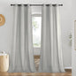 NICETOWN Linen Gray Window Curtains 84 inches Long, Grommet Thick Linen Blend Window Treatments Privacy Assured with Light Filtering for Bedroom/Living Room, W42 x L84
