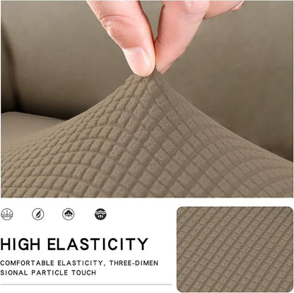 Easy-Going Stretch Loveseat Cushion Cover Sofa Cushion Furniture Protector Sofa Seat Sofa Slipcover Sofa Cover Soft Flexibility with Elastic Bottom(Loveseat Cushion, Natural)