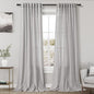 Nanspring Grey Linen Curtains 120 Inch Extra Long for Living Room Back Tab Light Filtering Semi Sheer Drapes Modern Farmhouse Coastal Decor Cotton Textured Curtain for Floor to Ceiling Window 10 FT