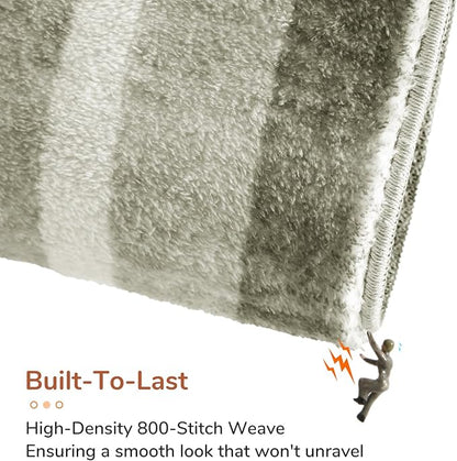 OPPODREAM Border Soft Area Rugs 8x10, Washable Brown Rug with Non Slip Backing, 8 x 10 Faux Cashmere Low-Pile 8x10 Carpet