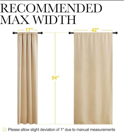 NICETOWN Blackout Room Darkening Curtains - Home Decoration Light & Noise Reducing Thermal Insulated Window Draperies with Rod Pocket Top (Biscotti Beige, Set of 2, 42 inches Wide x 54 inches Long)