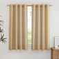 NICETOWN Thick Linen Burlap Curtains for Bedroom, Grommet Linen Blend Semitransparent Privacy Added Window Treatments Light Filtering Curtains for Living Room, 55" W x 63" L, Set of 2