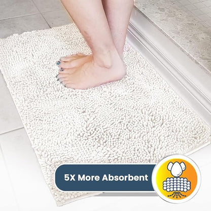 Muddy Mat® | Super Absorbent Door Mat Indoor, Microfiber Quick Dry Chenille Entryway Rug, Non-Slip Front Door Mat, Indoor Mats for Entryway, Machine Washable Pet Rug,-White Runner 59"X24"