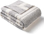 Snuggle Sac Queen Size Bedding Blankets, Super Soft Warm Blankets Cozy Knit Fuzzy Oversized Blankets for Bed, Stripe Grey, 90"x90"
