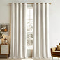 MIULEE Velvet Off White Elegant Grommet Curtains - Thermal Insulated Soundproof Room Darkening Black Out Curtains/Drapes for Classical Living Room Bedroom Decor - 52 x 108 Inch Set of 2