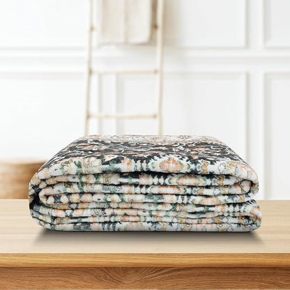 Washable 3x8 Hallway Runner Rug: Non Slip Stain Resistant Runner Rugs Low Pile Wide Rugs for Kitchen Floor Entryway Farmhouse Distressed Vintage Carpet for Living Room Bedroom Bathroom (Black, 3X8)