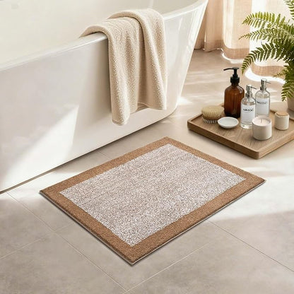 Bathroom Rugs 24x17 Non Slip Washable, Coffee Bath Mat for Bathroom Floor Tub, Soft Absorbent Quick Dry Mats for Shower, Bathtub,Home Decor