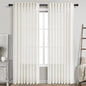 Nanspring Beige White Linen Curtains 84 Inch Length for Living Room Linen Blend Back Tab and Rod Pocket Semi Sheer Light Filtering Rustic Coastal Decor Curtains for Bedroom 60 x 84 Inch, 2 Panels