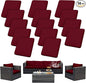 Outdoor Cushion Covers Set,14PCS Patio Furniture Couch Seat Slipcovers, Replacement for Sofa Sectional Chair(Cover，Only)