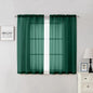 Lecloud Hunter Green Sheer Curtains 54 Inch Length 2 Panels, Voile Light Filtering Curtains with Rod Pocket, Transparent Tulle Drapes for Bedroom Laundry, Each Panel 42 X 54 Inch