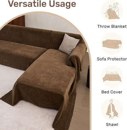 Sectional Couch Covers, 2 Pieces Washable L Shaped Couch Covers Sofa Blanket for Dogs Pet Friendly Sectional Sofa Slipcovers Furniture Covers,71"x 110"+ 71"x 118",(X-Large,Coffee)