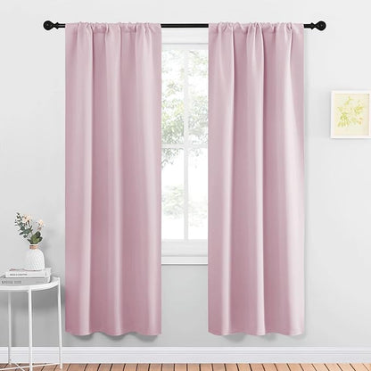 NICETOWN Blackout Curtains for Living Curtains, Room Darkening Draperies Window Curtain Panels, Thermal Insulated Room Darkening Curtains (Lavender Pink, 2 Panels, W34 x L72)