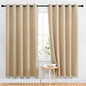 NICETOWN Blackout Curtains Panels for Living Room, 2 Panels, 66 x 70 Inch, Biscotti Beige, 3 Pass Microfiber Noise Reducing Thermal Insulated Solid Ring Top Blackout Window Drapes