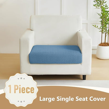 Couch Cushion Covers for Sofa Couch Covers Wear-Resistant Universal Sofa Cover Washable Stretch for Sectional Slipcovers (Texture-Blue,Large Single Seat Cover)