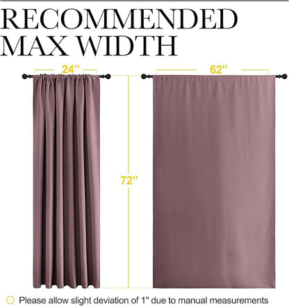 NICETOWN 2 Panels Blackout Curtains, Rod Pocket Window Curtains Room Darkning Drapes for Bedroom/Living Room, Thermal Insulated Solid Draperies for Home Office/Study, 62 by 72-Inch, Dry Rose