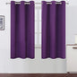 LEMOMO Purple Blackout Curtains/42 x 63 Inch/Set of Two Panels Grommet Bedroom Curtains