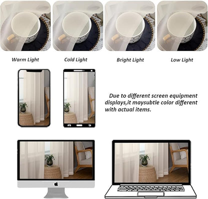 Chyhomenyc Cream Sheer Curtains 63 Inches Long 2 Panels, Light Filtering Bright Lightweight Curtains for Living Room, Soft Gentle Voile Rod Pocket Bedroom Window Drapes, 59Wx63L Inch, 2PCS