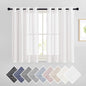 NICETOWN 45" Long White Flax Linen Sheer Bedroom Curtains Grommet, Decorative Window Treatment Draperies Privacy with Light Through for Kitchen/Nursery/Bathroom, 52" Wide, Sold as 2 Panels