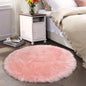 Latepis Pink Faux Sheepskin Round Rugs 6.7ft Cute Furry Rug for Bedroom Girls Large Circle Rug for Living Room Entertainment Room Fluffy Rugs Luxury Home Decor